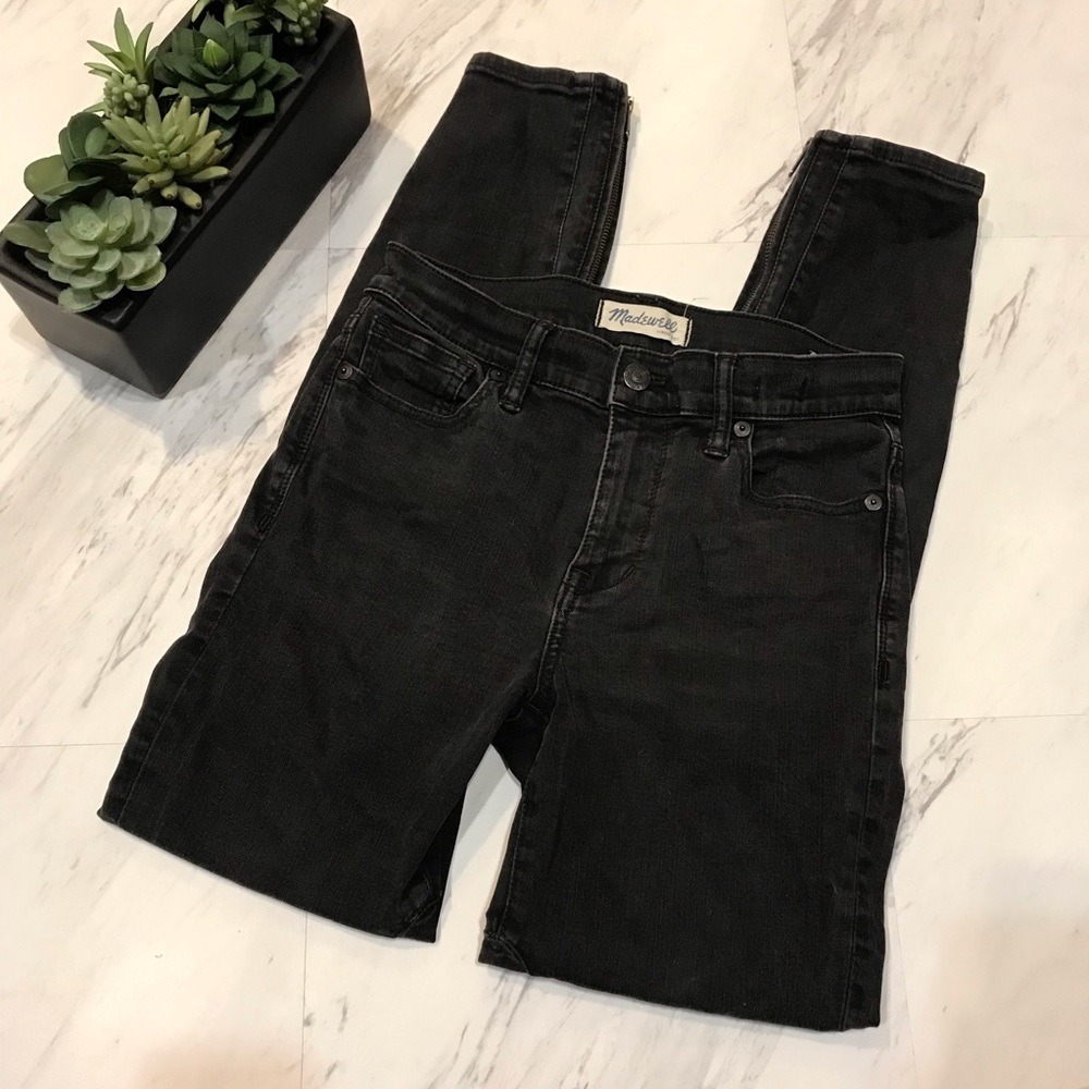 Madewell High Riser Skinny Black Jeans - Picture 1 of 8